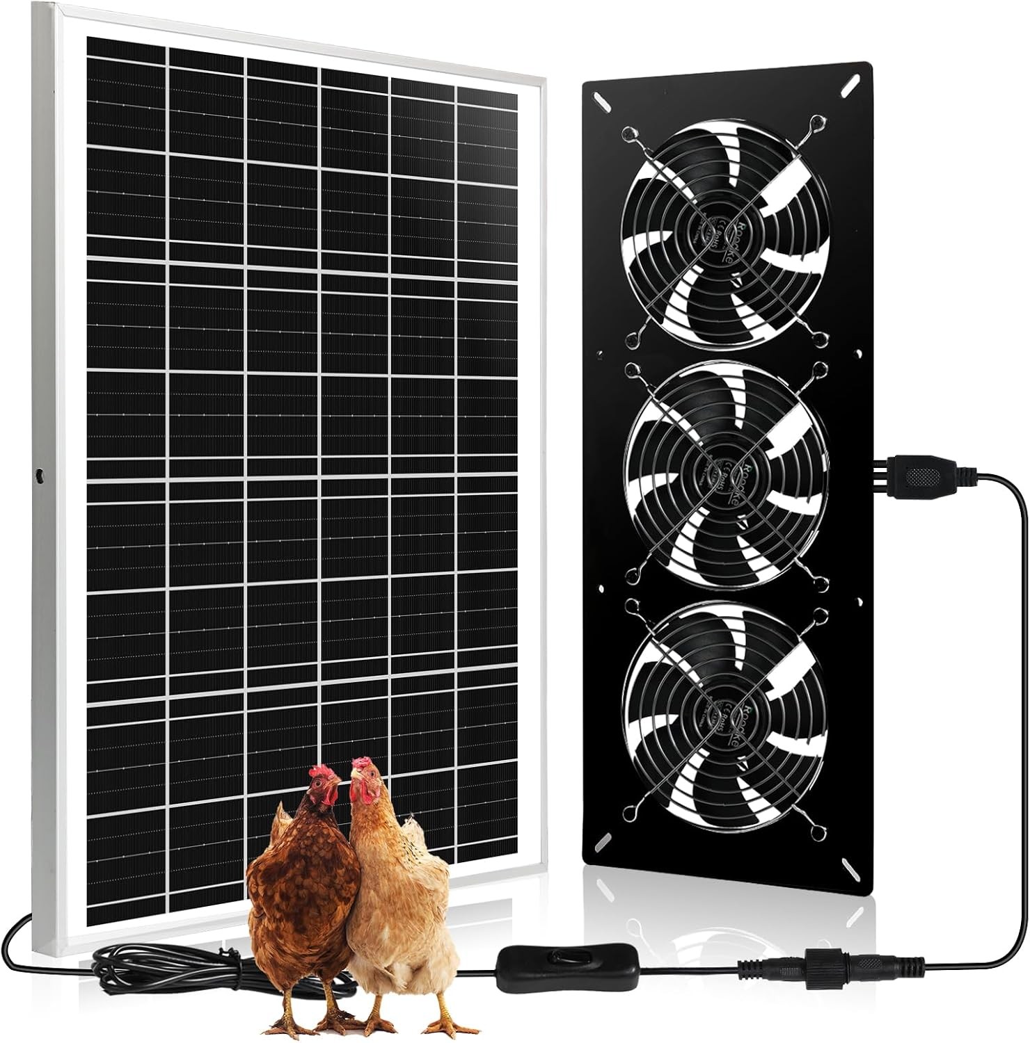Solar Powered 3 Fan Kit, 25W High Velocity Waterproofed Solar Exhaust Fans for O