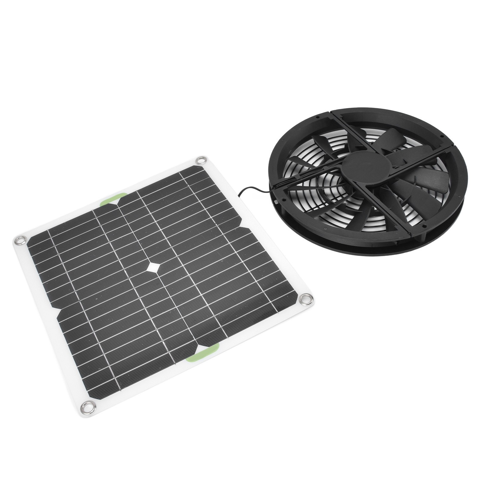 Solar Panel Fan Kit 10in 100W Waterproof Solar Panel Round Ventilation OKCZ