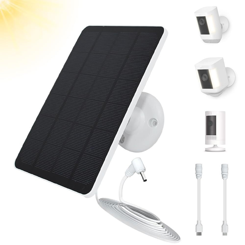 Universal Solar Battery Charger Panel for Ring Spotlight Stick Up Cam Cable