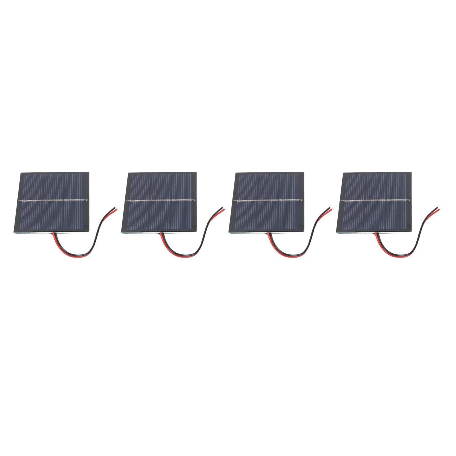 Compact 4 Pack 065W 15V Solar Panels with Wires for Small Device Power 60x80mm