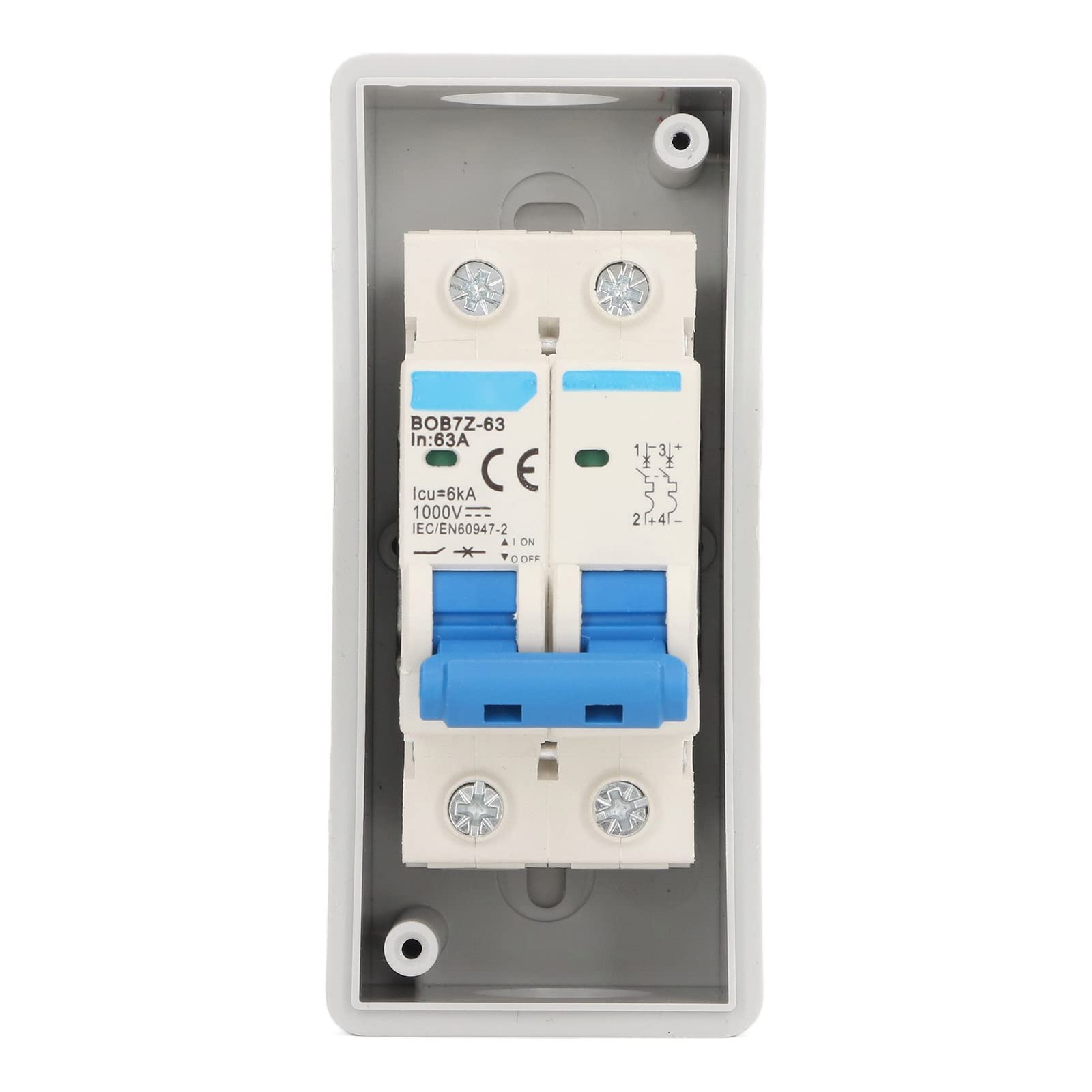 DC Miniature Circuit Breaker with Box, 63A 1000V Solar PV Disconnect Switch w…
