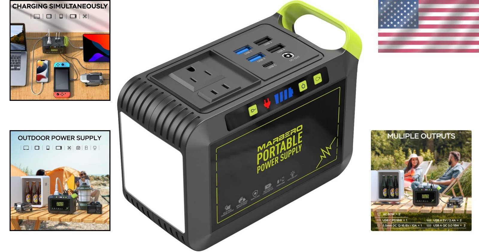 Compact 88Wh Solar Generator – 120W Surge Power Station for Outdoor Activities