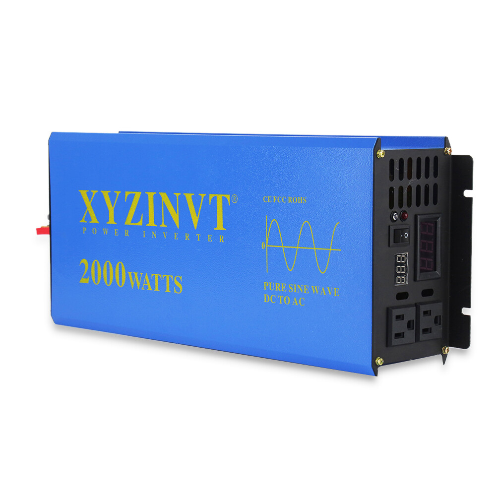 12V 24V Pure Sine Wave Inverter 110V 220VAC Power Converter 2000W Motor Solar RV