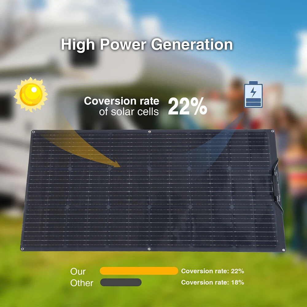 200W 400W 800W Watt Flexible Mono Solar Panel 12V Portable RV Home Boat Camping