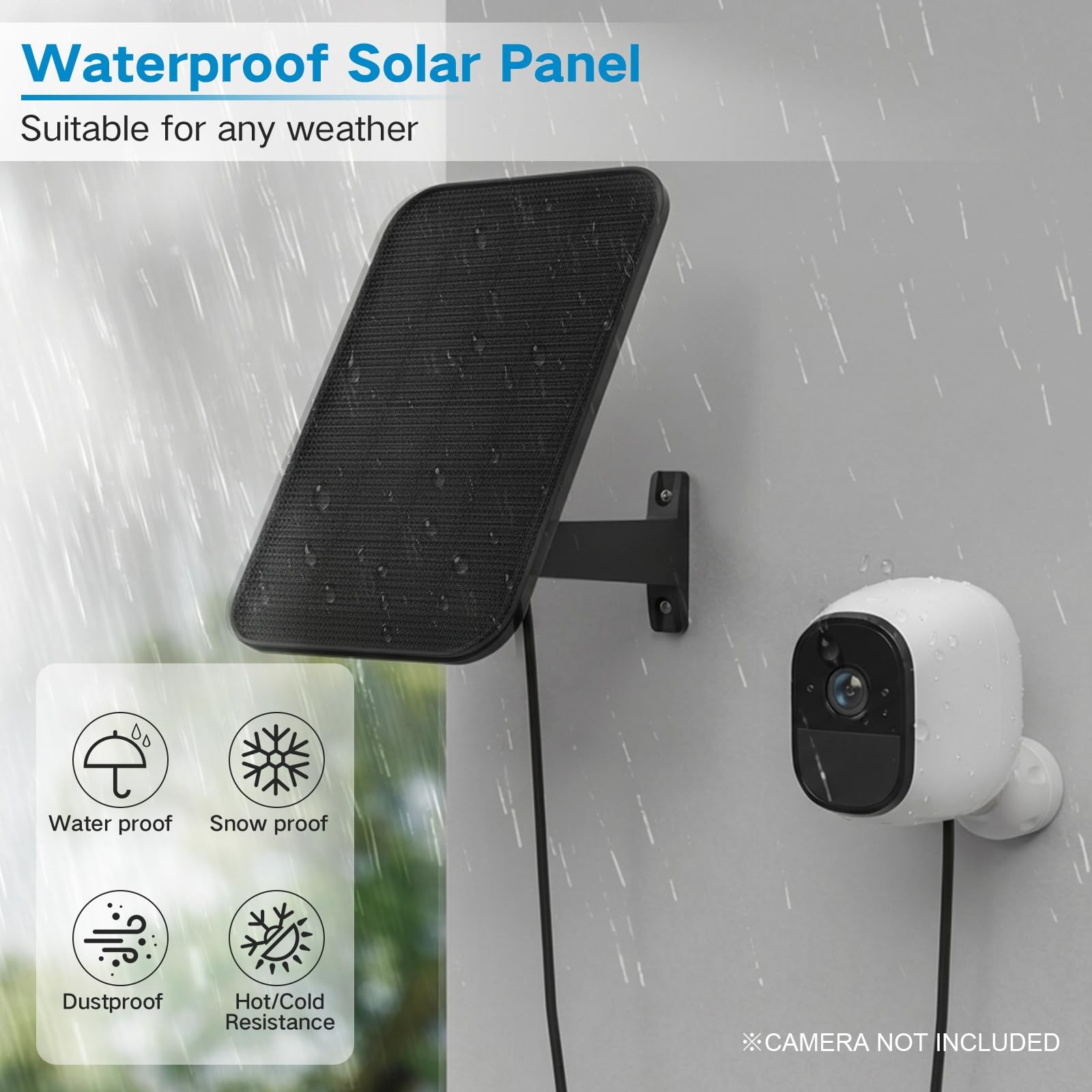 3.2W Solar Panel for Security Camera Compatible with Arlo Essential XL, Water…
