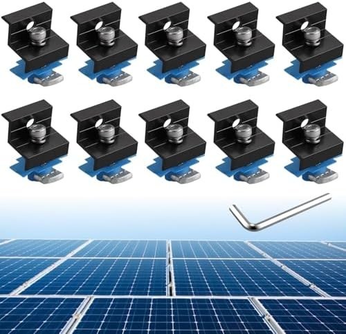 10Pcs Solar Panels Mid Clamps for Unistrut Aluminium Panel Brackets 30Mm/35Mm