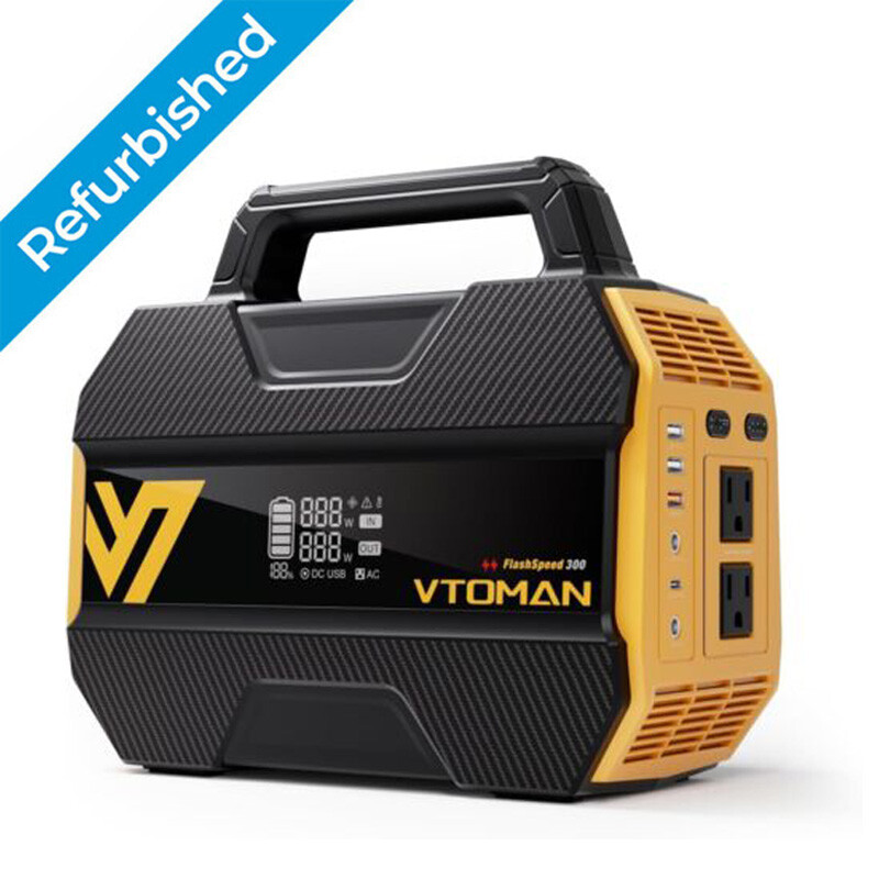VTOMAN FlashSpeed 300 Power Station 300W 230Wh Solar Generator LFP Refurbished