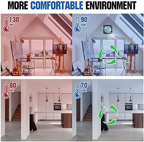 ECO-WORTHY 50W Solar Attic Fan Kit, 50W Foldable Solar Panel and 14″ DC Fan w…