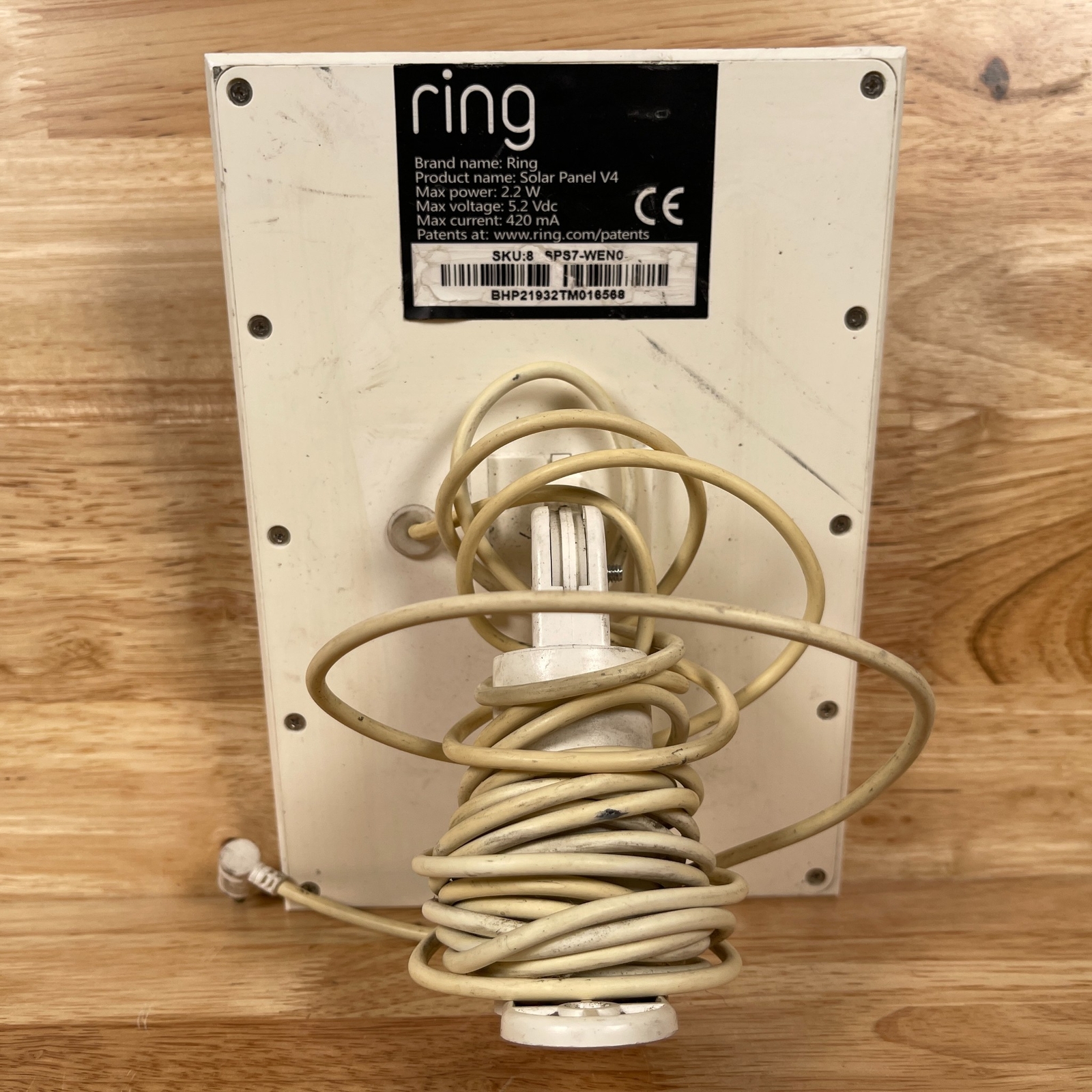 Ring 8ASPS7-WEN0 White 2.2-Watts Solar Panel V4 for Ring Spotlight Cam Battery
