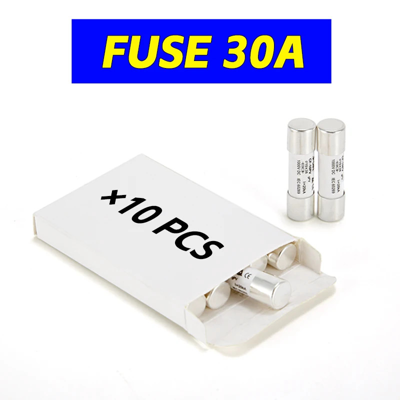 10PCS Fuse Link PV DC 1000V 30A 10x38mm gPV Low Voltage Protection Core