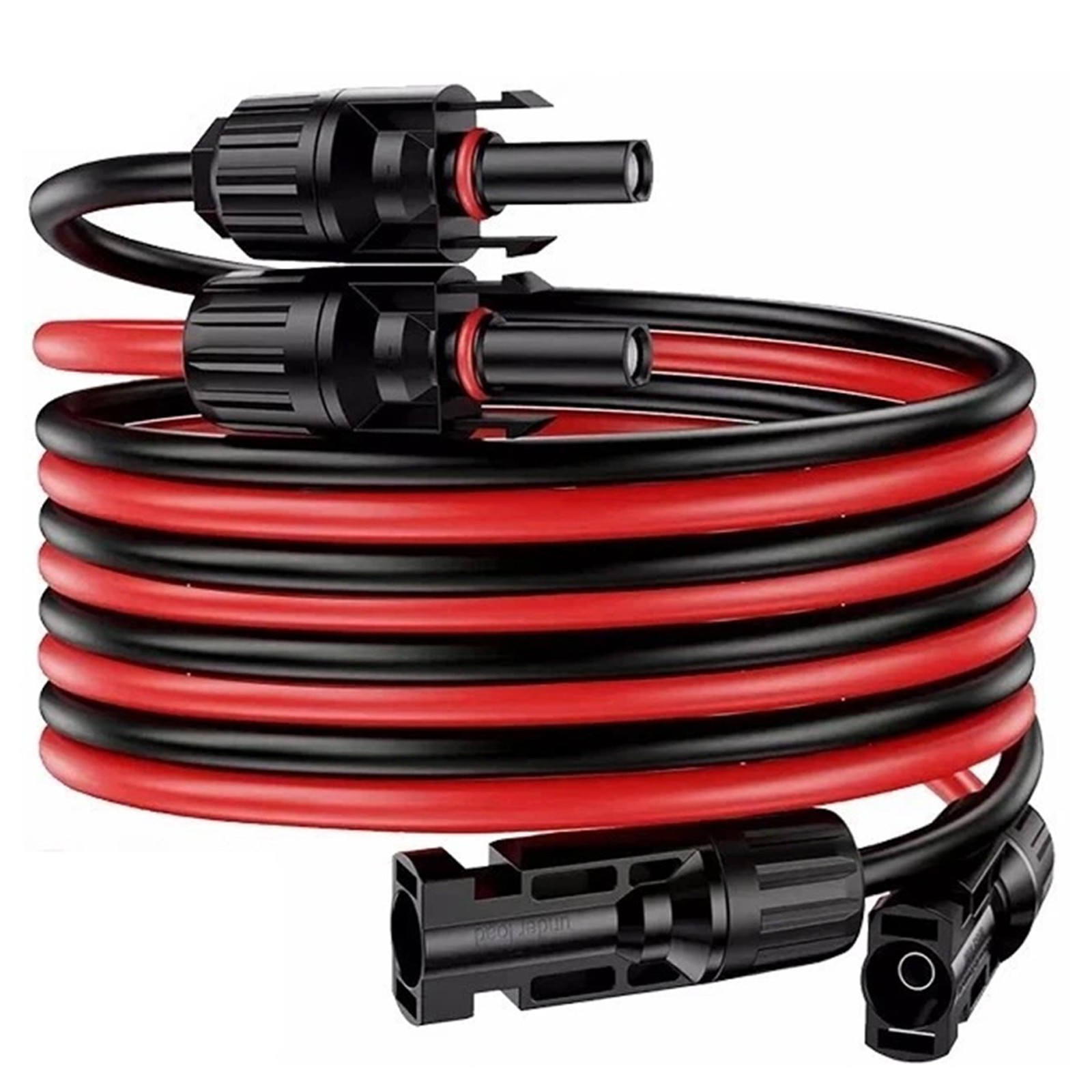 10AWG Solar Panel Extension Cable 50FT Black+Red Cable Flexible Wire Connectors