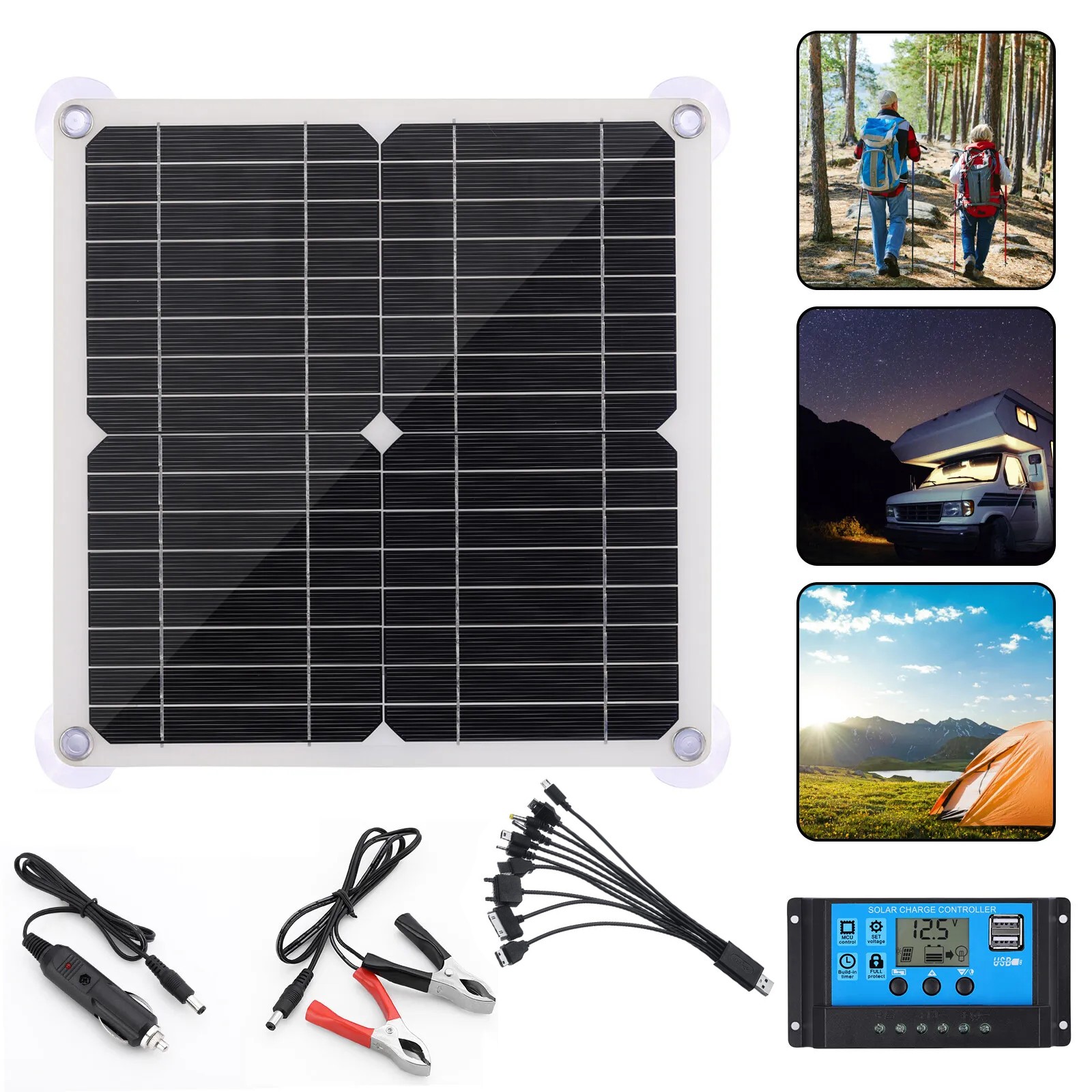 200 Watts Solar Panel Kit 12V 100A Battery Charger with Controller Caravan Boat