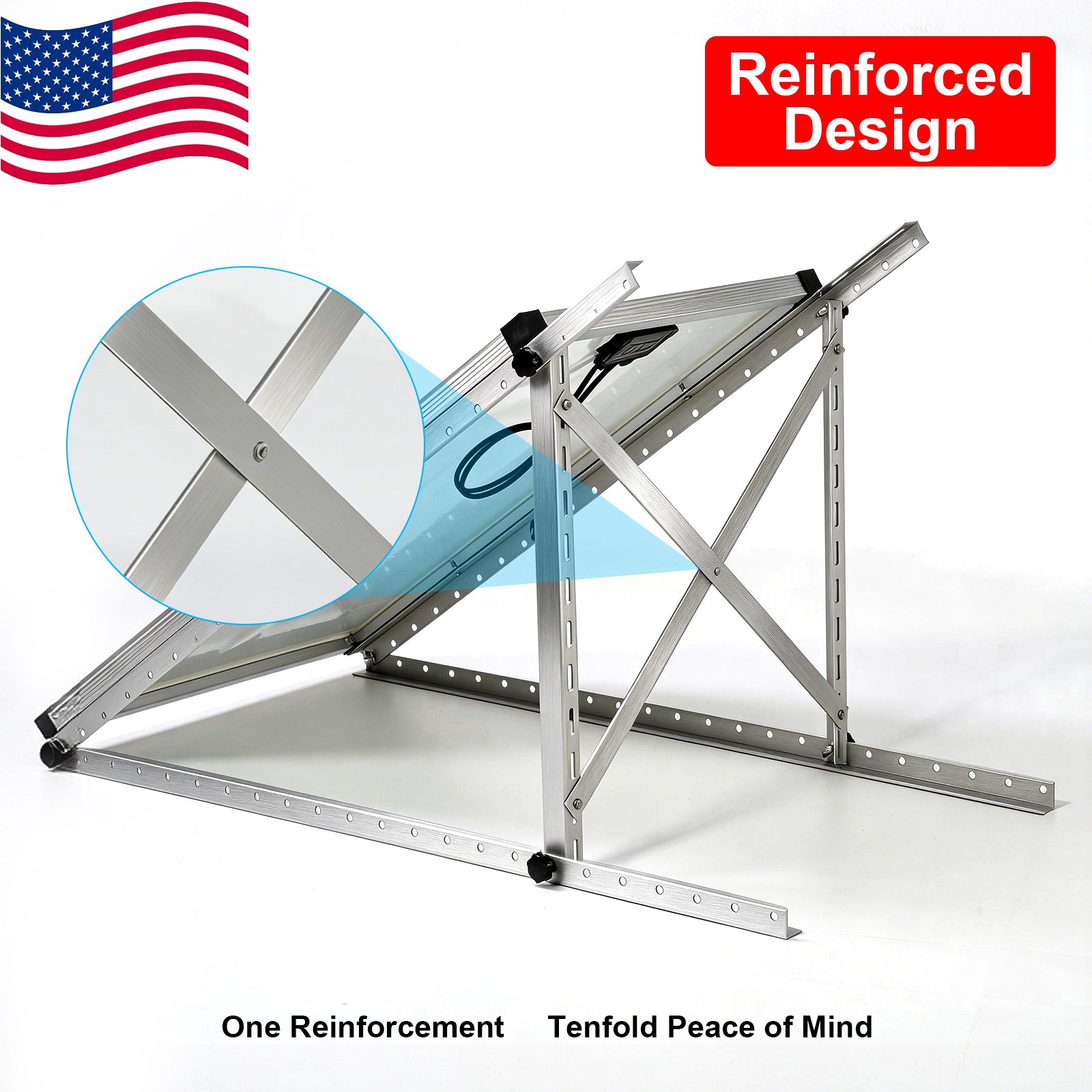 AeternaSol Solar Panels Tilt Mount Brackets 45in Aluminum RV Roof Rack Camp US