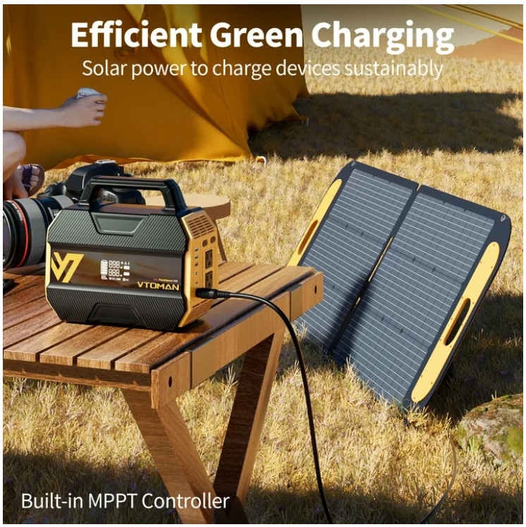 REFURBISHED +18mo Warranty VTOMAN Portable Power Station 300W & 110W Solar Panel