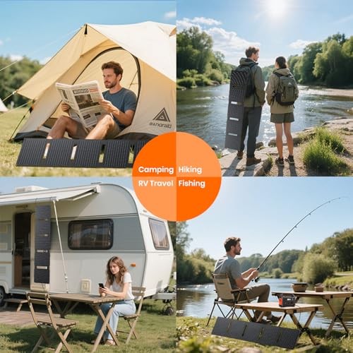 Portable Solar Panel Charger – Upgraded Fast Charging with USB-C PD2.0 – 40W