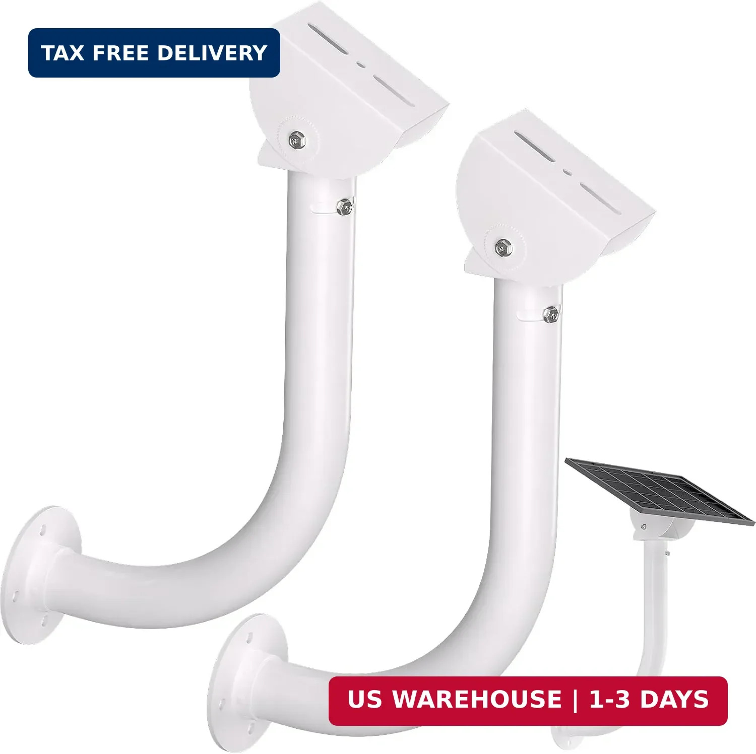 Universal 2 Pack Solar Panel Wall Mount Bracket – 30cm L-Shape Mount with Adjust