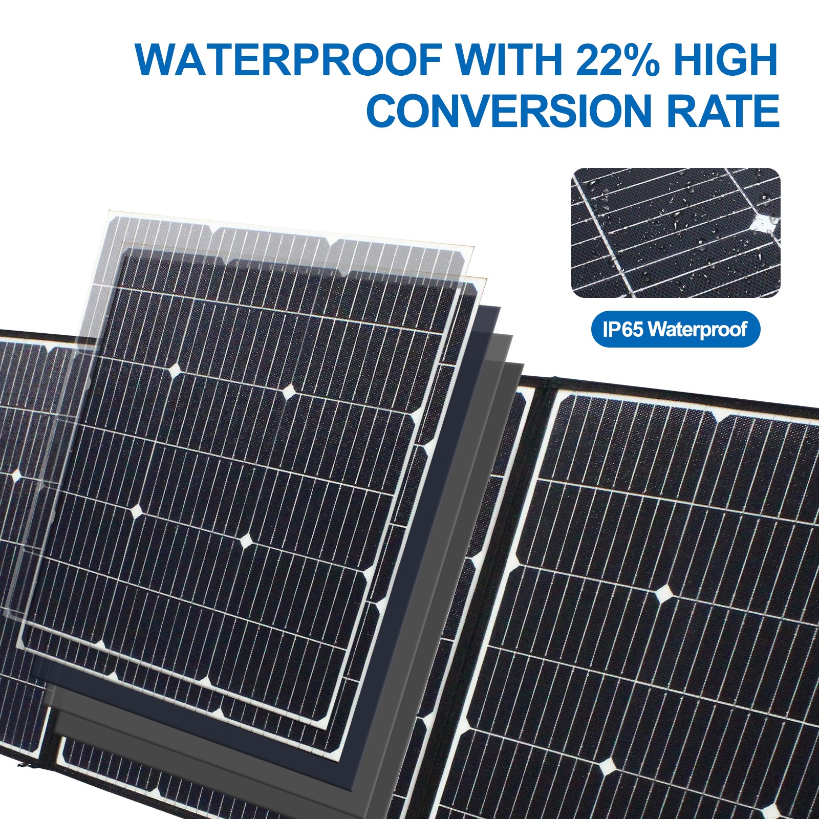 EASUN 160W 18V Foldable Solar Panel W/ Cable and 4 types of connectors Brand New