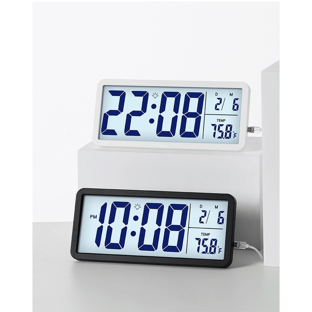 Indoor Climate Digital Wall Clock LCD Nordic Style Temperature Humidity Display
