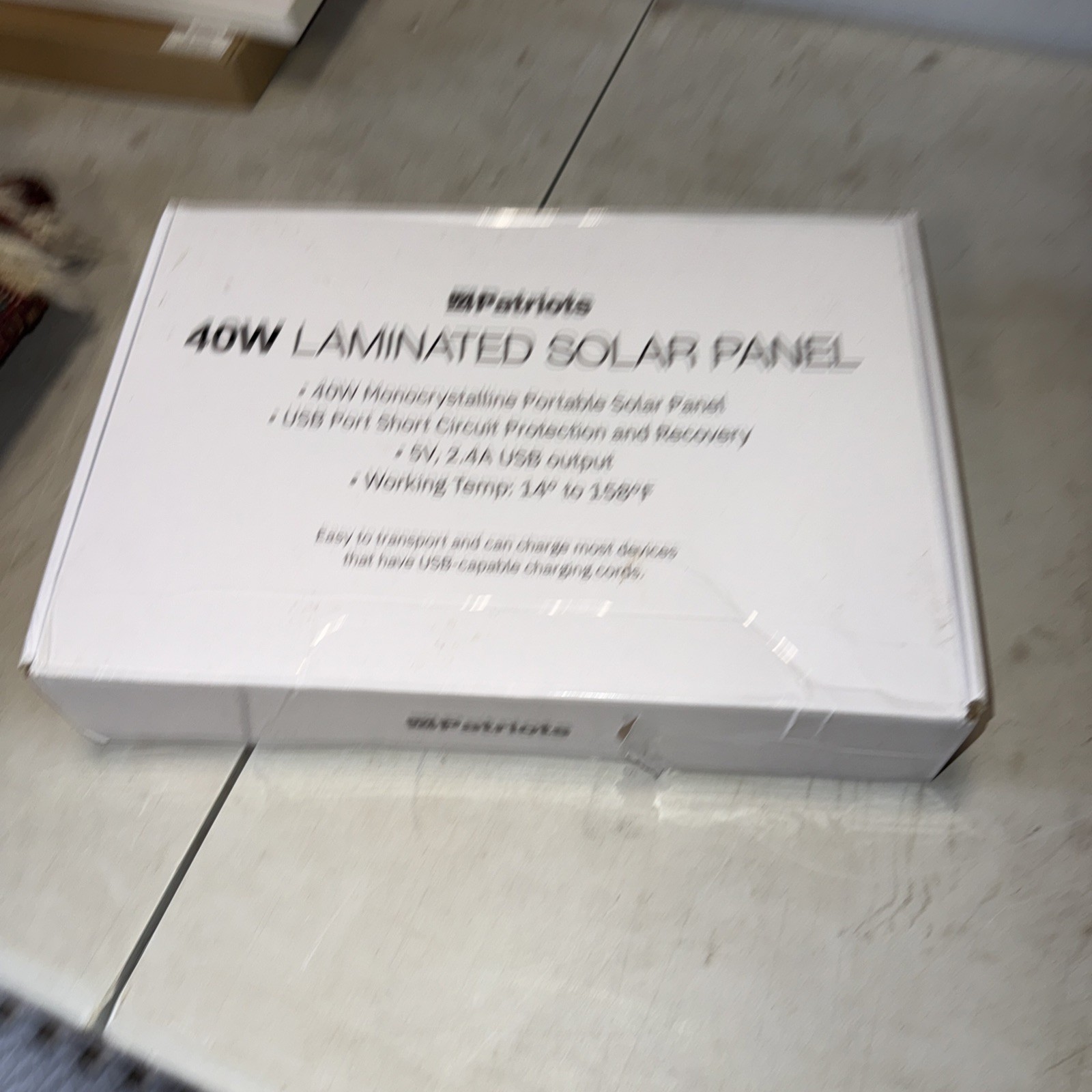 40W Laminated Solar Panel with USB Port Short Circuit Protection