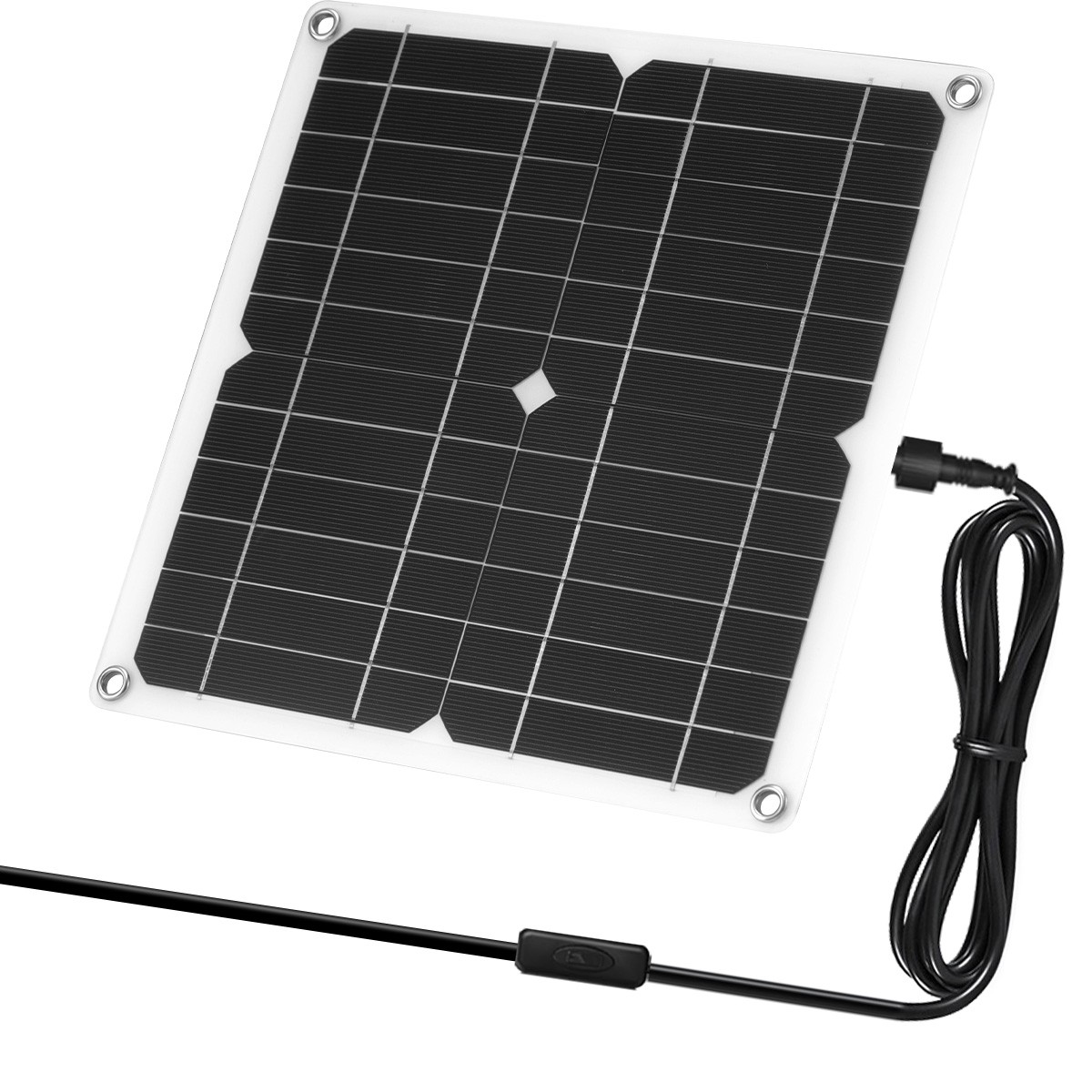 15W Solar Powered Exhaust Fan Kit with 28x28cm Panel for Pet House Ventilation