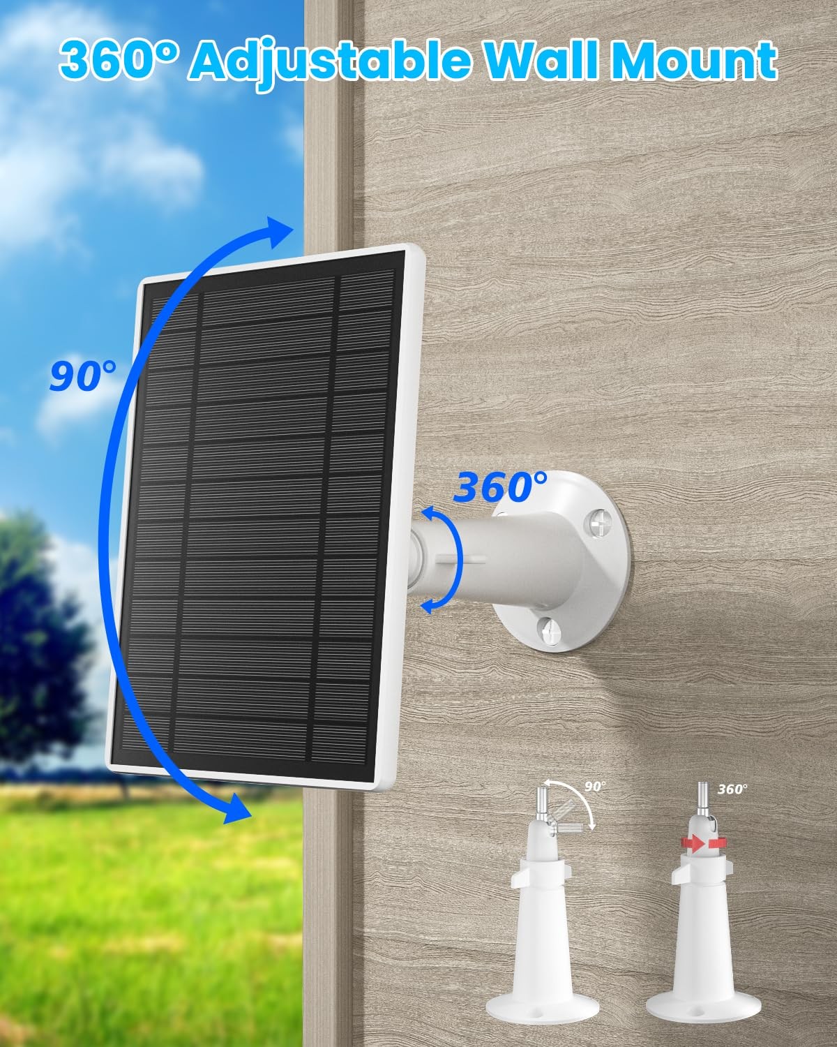 Solar Panel for Ring Spotlight & Stick Up Outdoor Cam Battery, 7W Portable So…