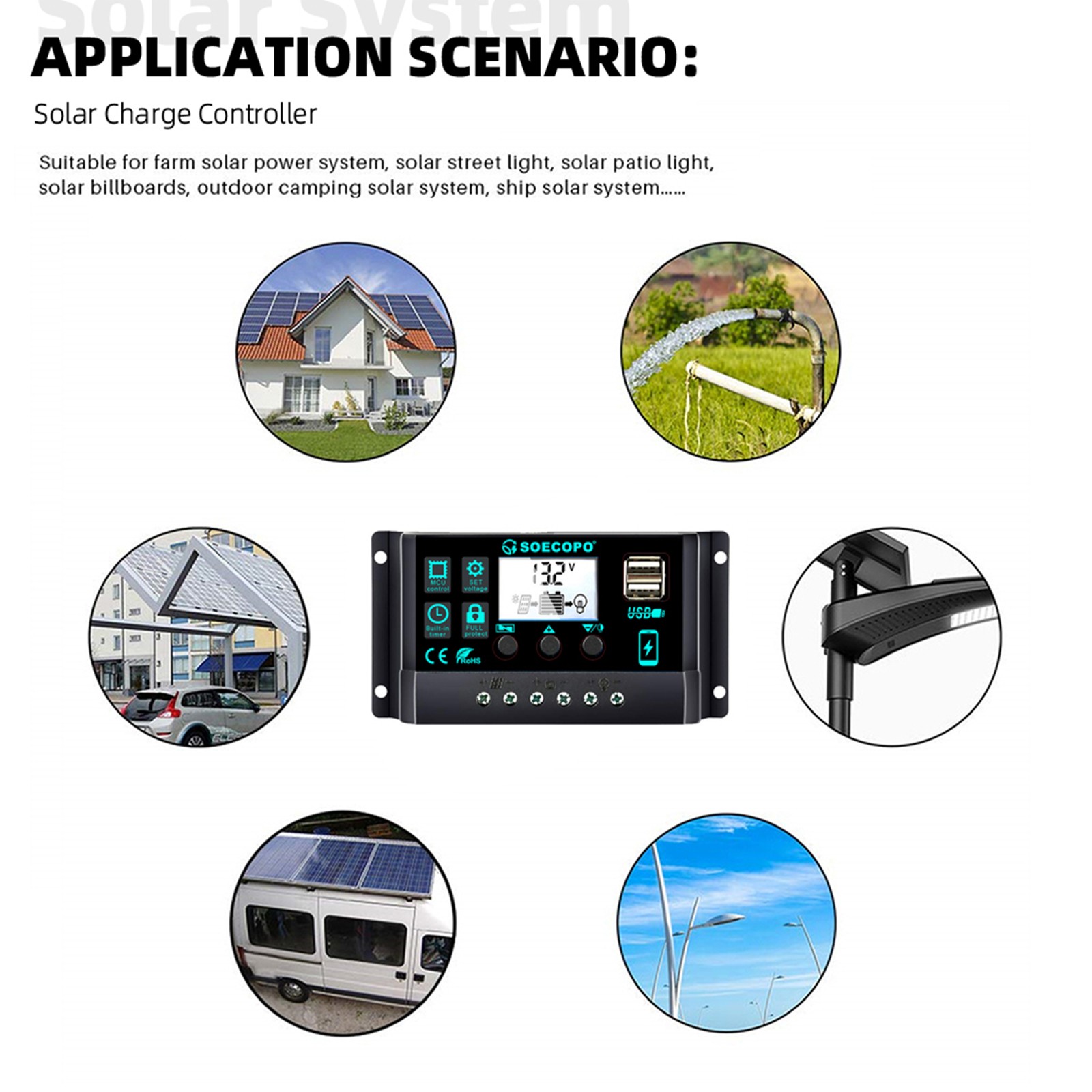 1800W RV Solar Panel Kit – 3 x 600W Flexible Panels + 100A Controller + Y-Cable