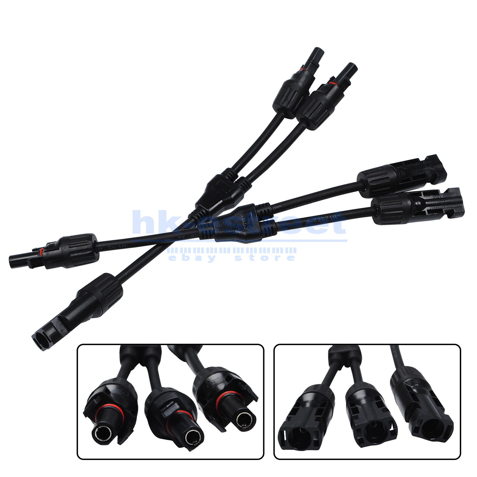 Solar Panel Y Branch Cable Connection Waterproof Adapter Connector Extension