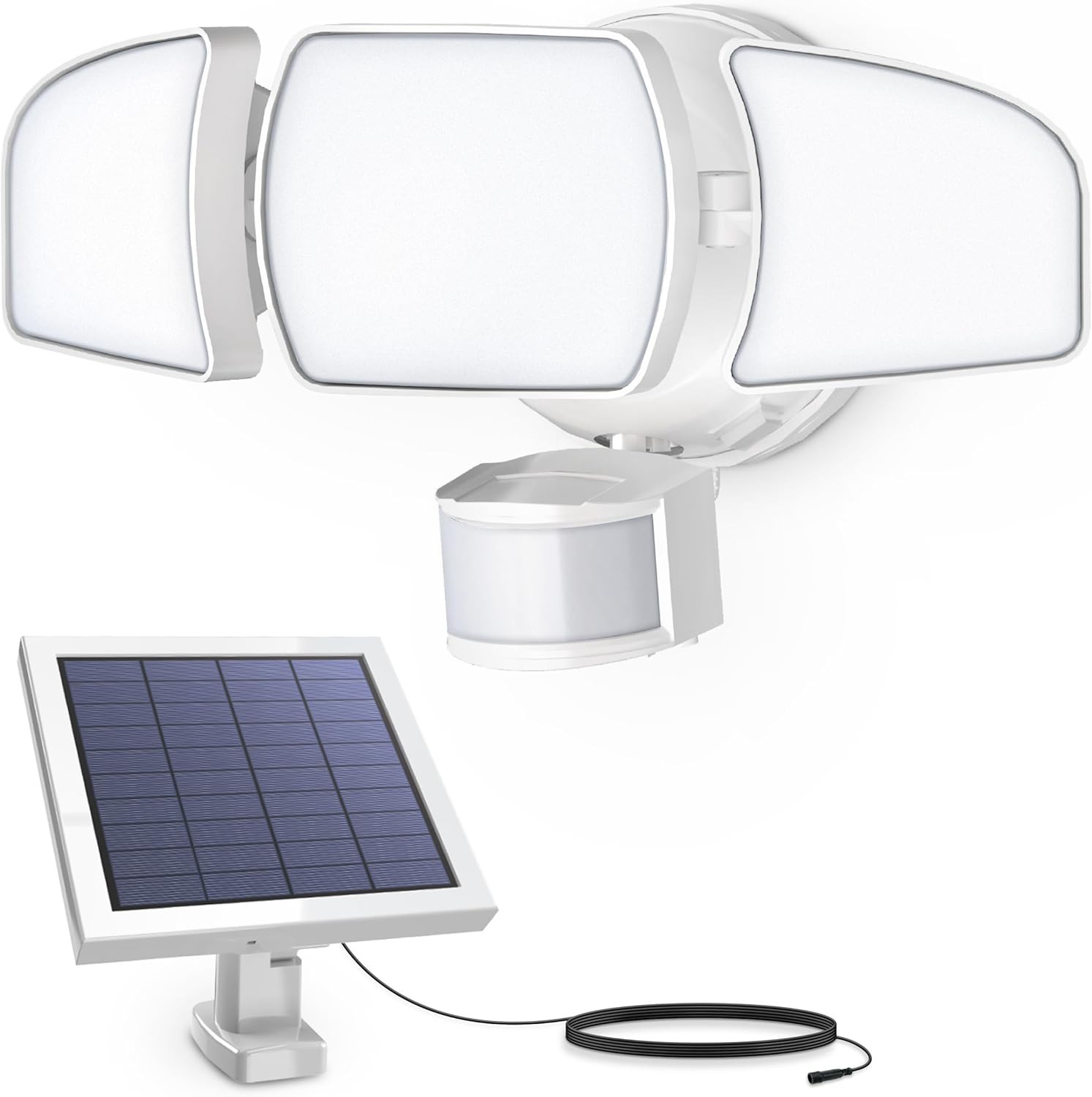 Feit Electric Outdoor LED Triple Head Solar Security Flood Lights with Motion Se