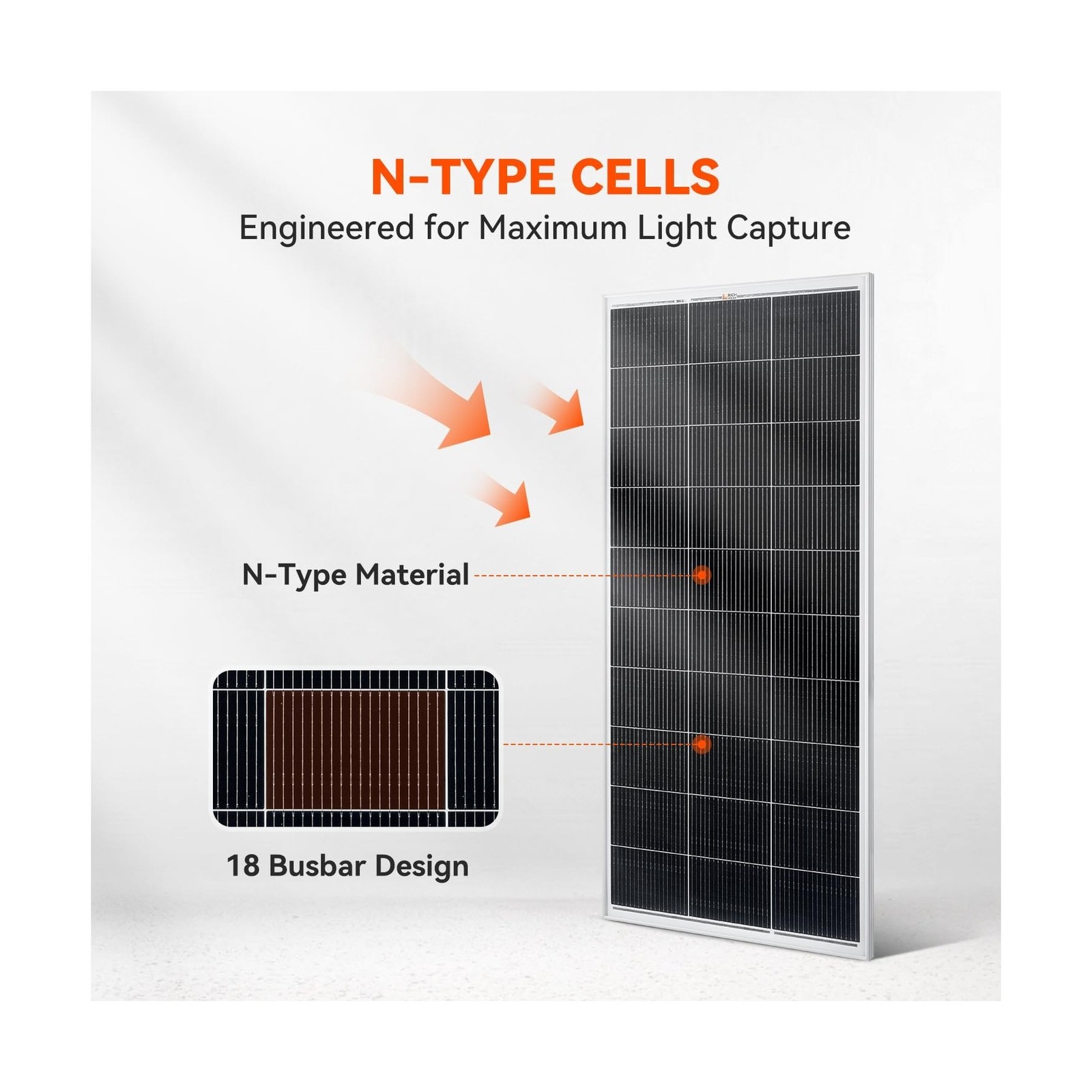 RICH SOLAR 200 Watt 12 Volt 18BB Cell Monocrystalline Solar Panel N-Type Cell…