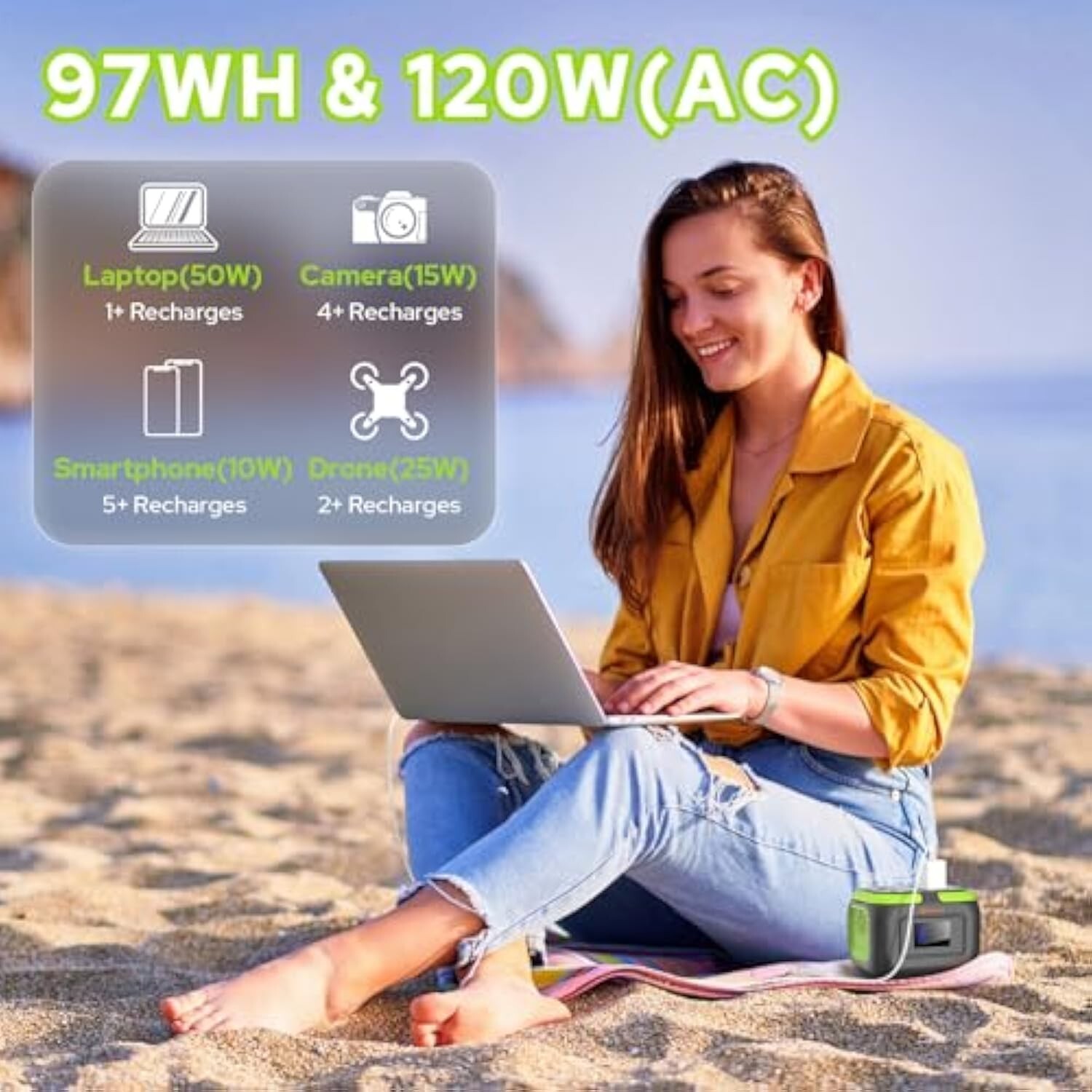 120W 97.6Wh 110V Portable Power Station