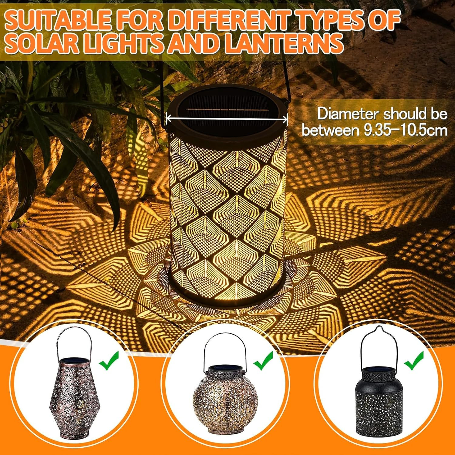 Akynite 2-Pack Large Solar Light Replacement Top, 4.13 Inch Outdoor Solar Panel