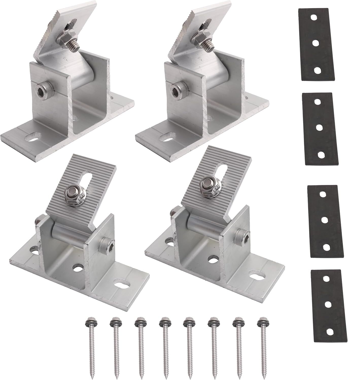 4 Pack Adjustable Solar Panel Tilt Mount Bracket Base, Tilt Angle 10°-60° Fla…
