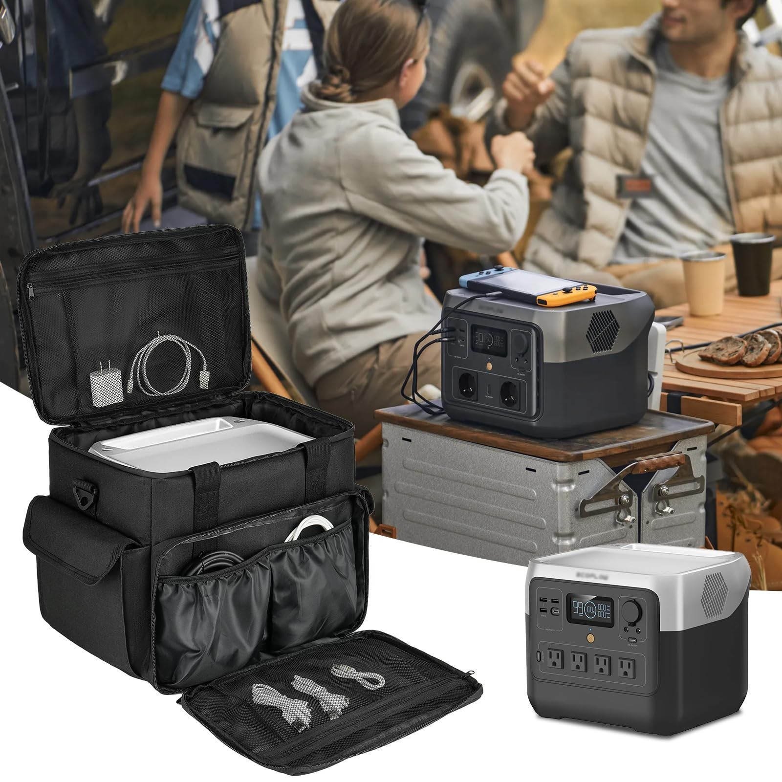 Portable Power Station Carrying Case for Jackery, ECOFLOW, BLUETTI – Travel Bag