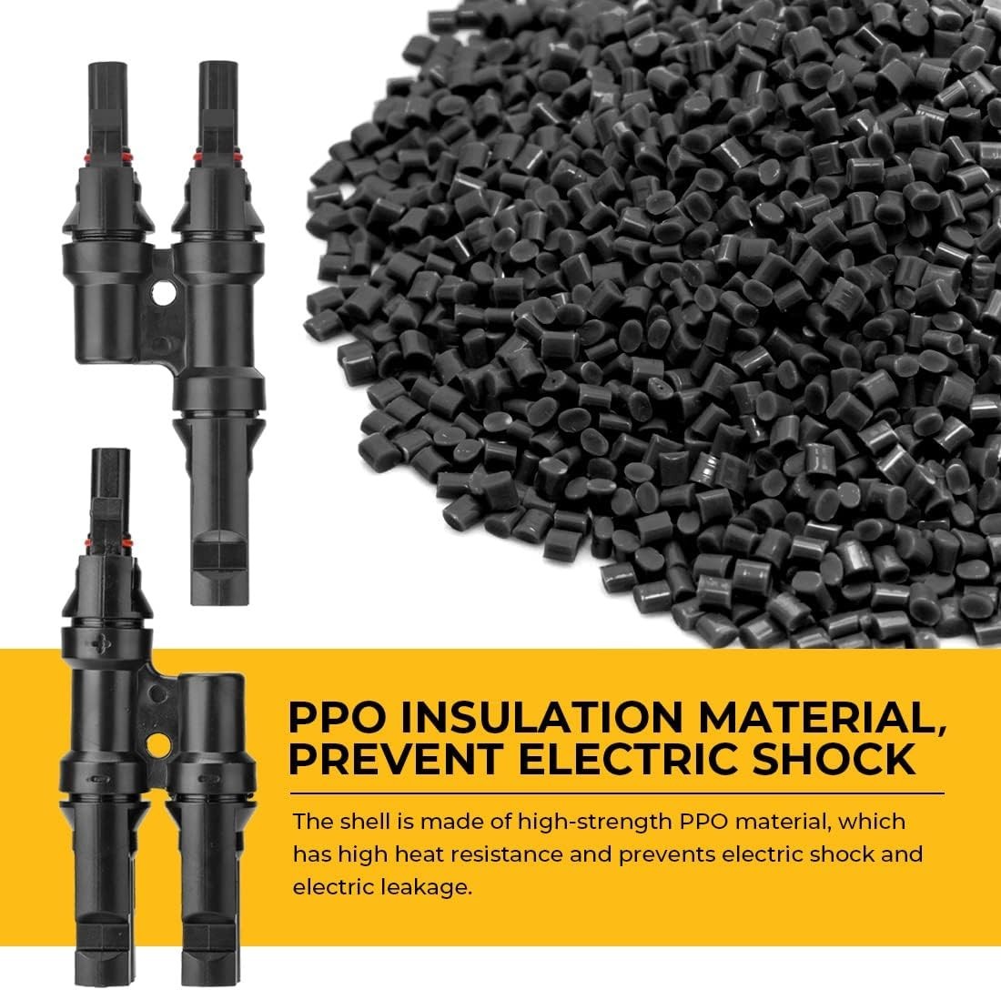 1 Pair Waterproof Solar Y Connectors – Compatible with 14AWG to 10AWG Cables