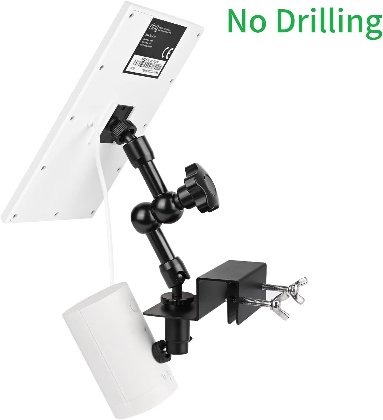 2-in-1 Gutter Mount for Solar Panel, Stick Up Cam Battery, Spotlight Cam and Spo