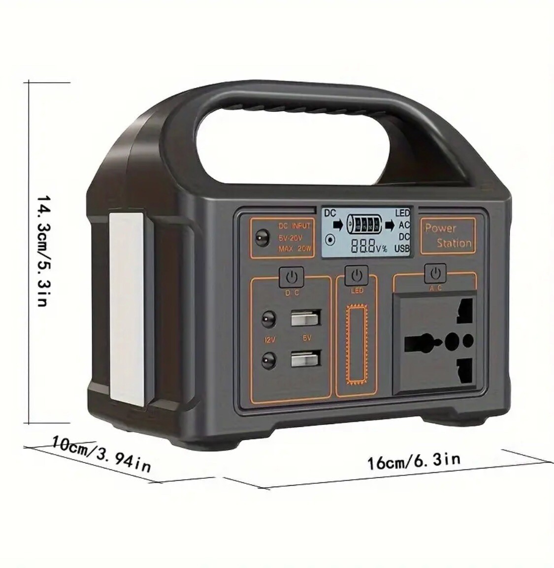 100W Portable Solar Power Station 110/220V Power Generator Outdoor Power Supply