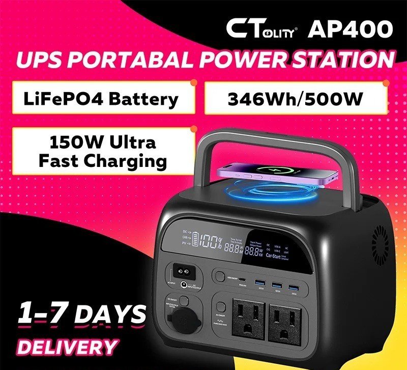 500W Portable Power Station – Solar Generator with LiFePO4 for Camping & Backup