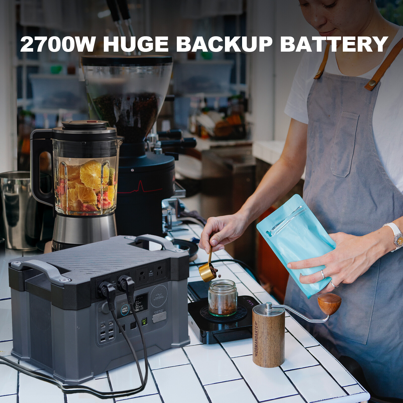 ALLPOWERS 2400W Portable Power Station Generator RV With 2X Foldable Solar Panel
