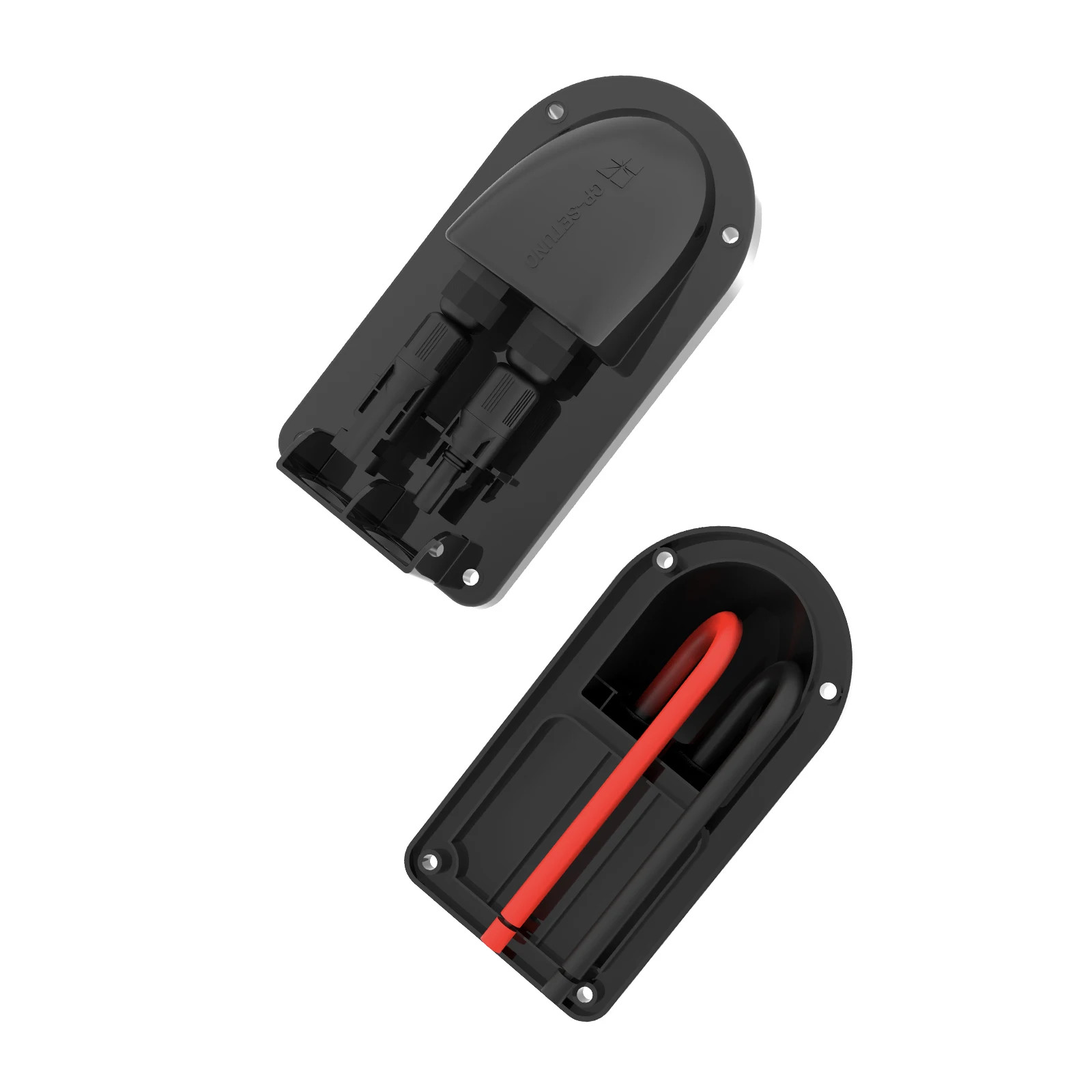 Solar Double Cable Entry Gland Box ABS Black Waterproof Dual Wire Connector Adap