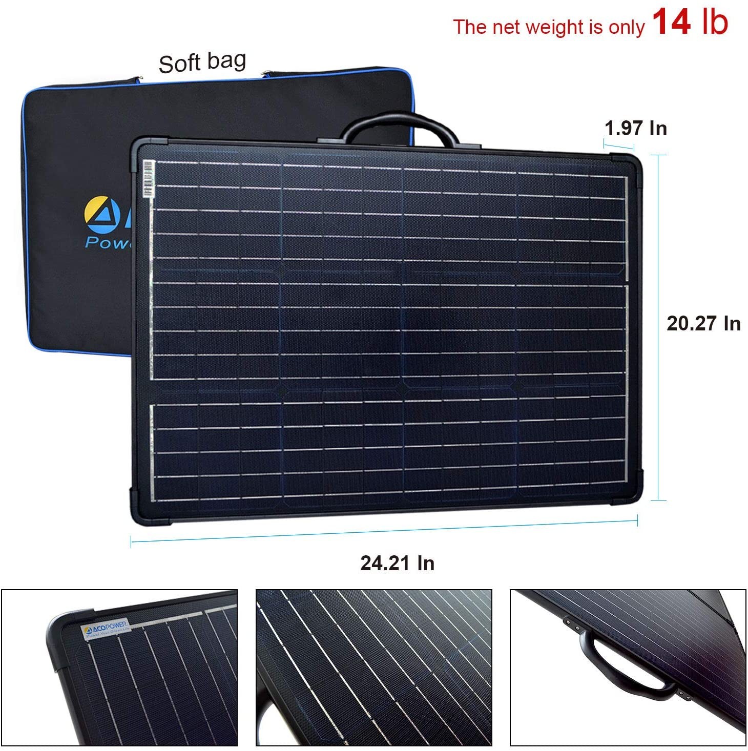 ACOPOWER 120W Portable Solar Panel Kit