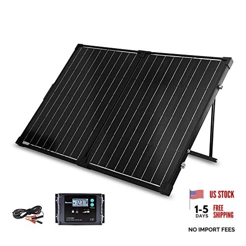 100W Portable Solar Panel, 25% High Efficiency 100W-Waterproof Controller