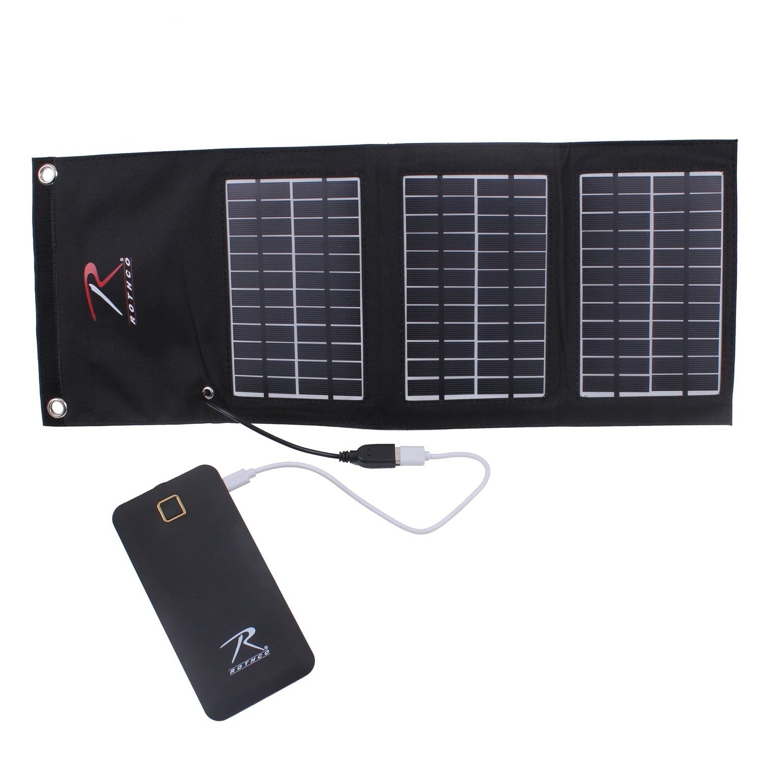 Portable Folding Solar Panel Charger & Power Bank Battery 5V 1.5A USB MOLLE