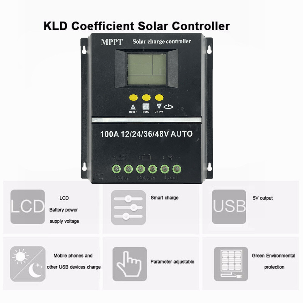 60A 80A 100A Solar Panel Charge Controller MPPT 12V 24V 36V 48V Auto Regulator