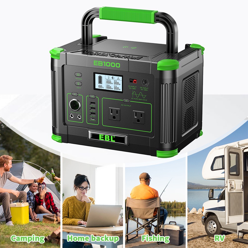 1000W/999Wh Portable Power Station Solar Generator Outdoor Camping Power Sup⁣ply