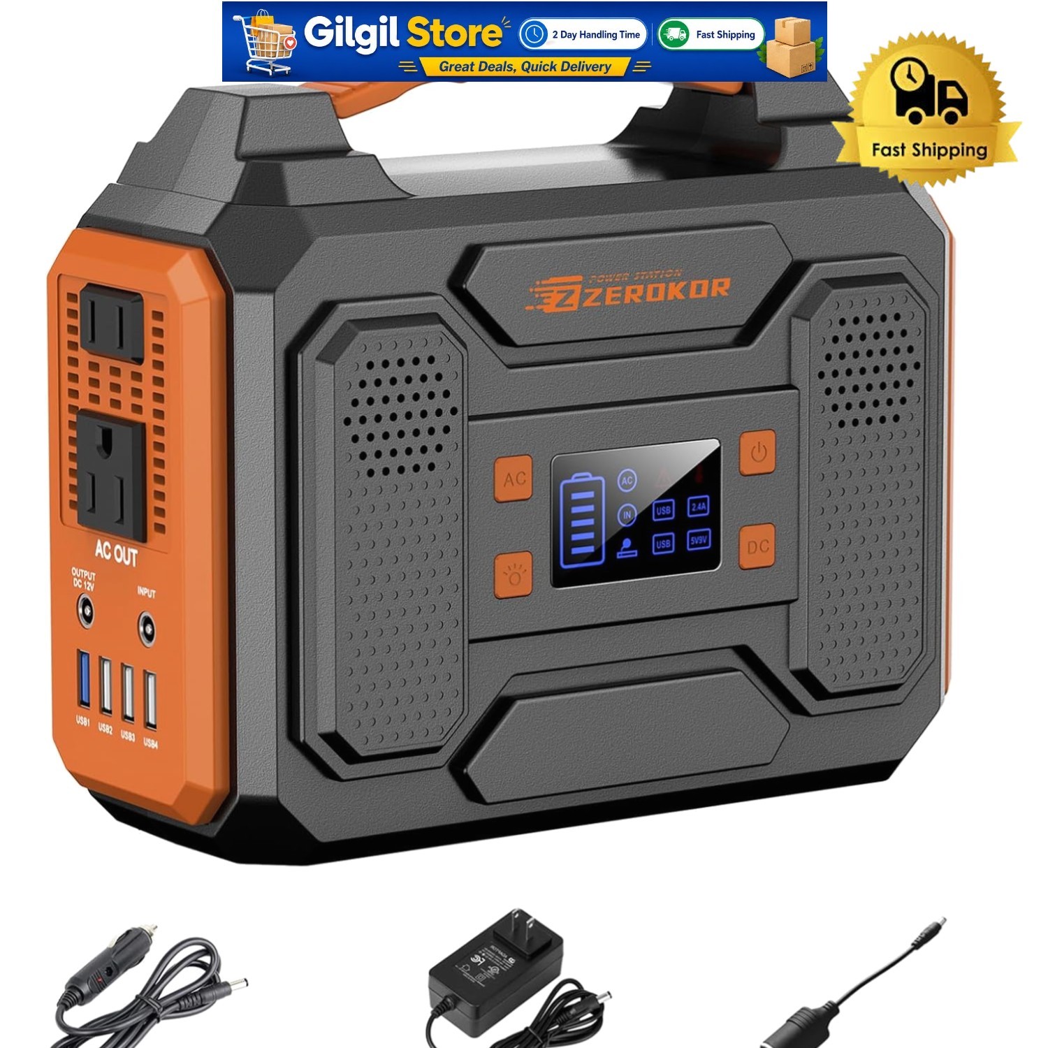 Versatile 300W Power Station with Pure Sine Wave Output for Home and Travel