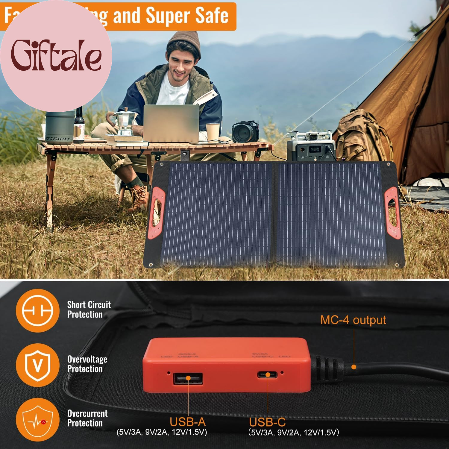 100W Foldable Solar Panel – Charger for Power Stations | Monocrystalline 23.5% H