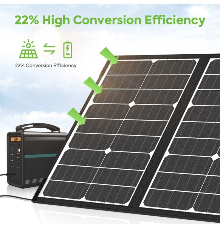 60W Portable Foldable Solar Panel Kit For Camping/RV/Solar Generator Free Ship