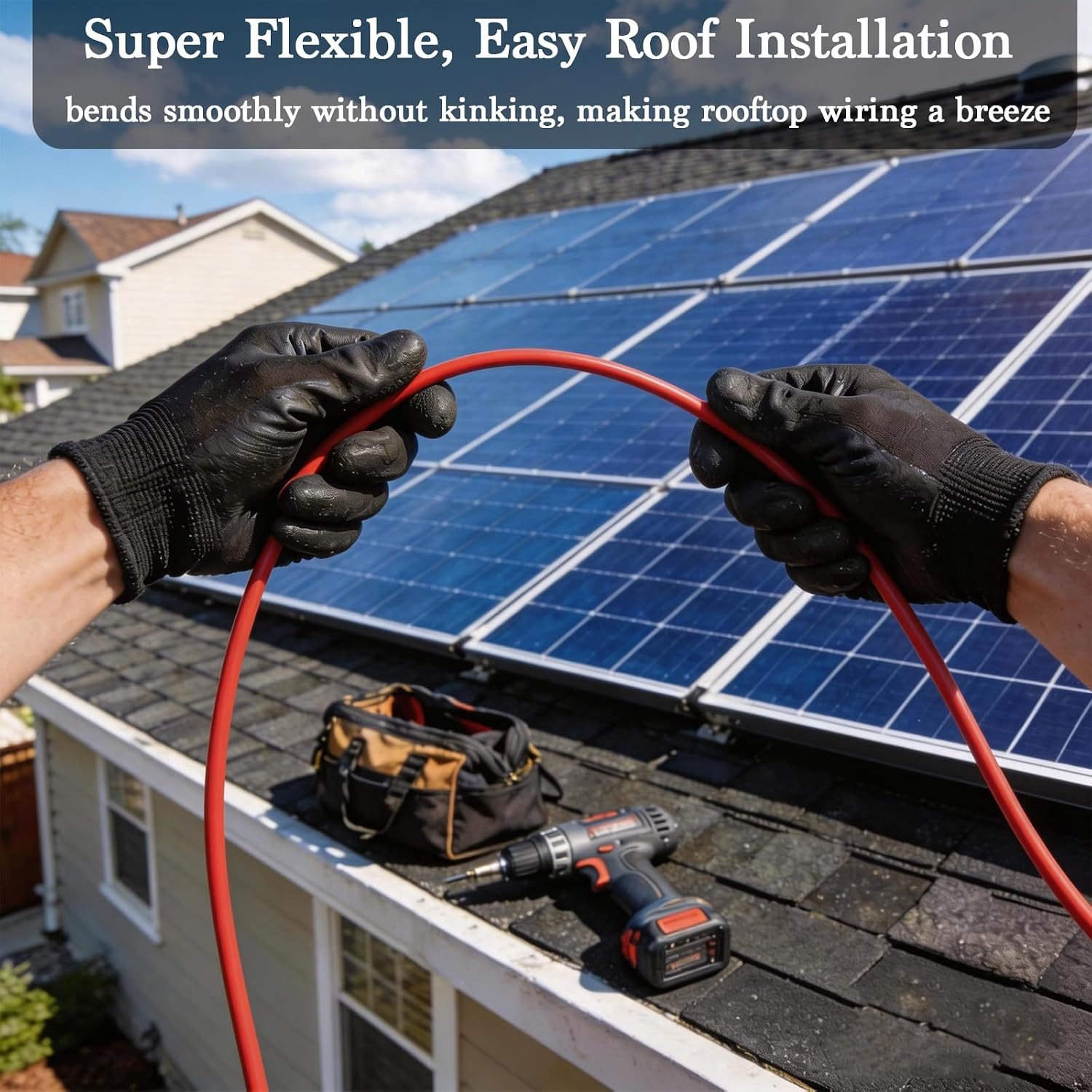 10 AWG Solar Panel Wire, 10Awg(6Mm²) Solar Wire Tinned Copper 10 Gauge PV Cable,