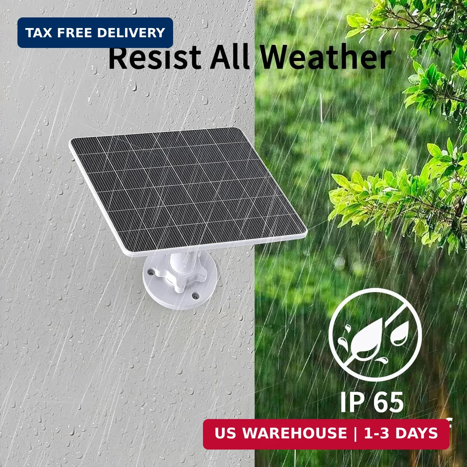 5V 5W USB Solar Panel for Outdoor Security Camera, USB C Solar Panel Charger wit