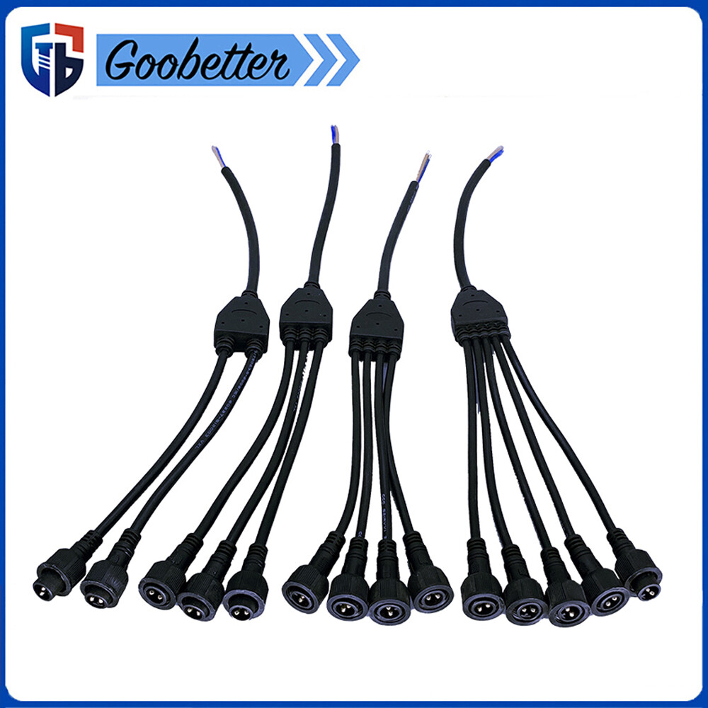 Waterproof Y Branch Parallel Cable Adapter Male Female Plug Splitter Connector